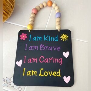 Handmade Colorful Inspirational Kids Hanging Sign